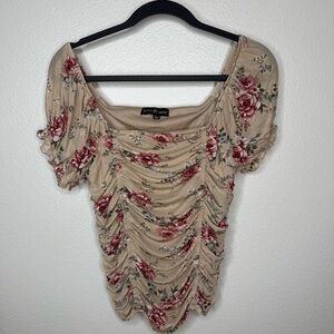 Almost Famous Floral Boho Cottage Core Blouse